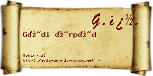 Gódi Árpád névjegykártya