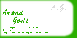 arpad godi business card